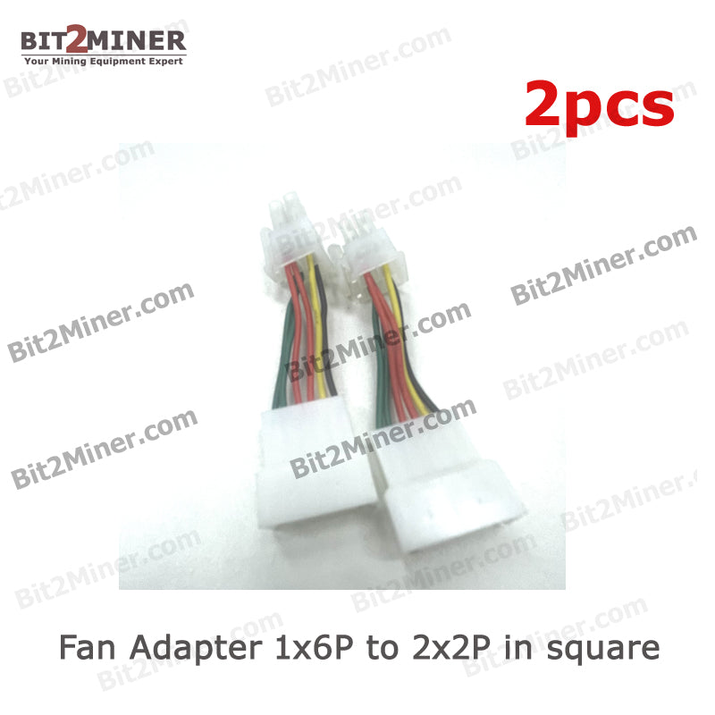 FAN PLUG ADAPTER 1*6PIN TO WHATSMINER FAN PLUG 2*2P IN SQUARE (2PCS) - BIT2MINER