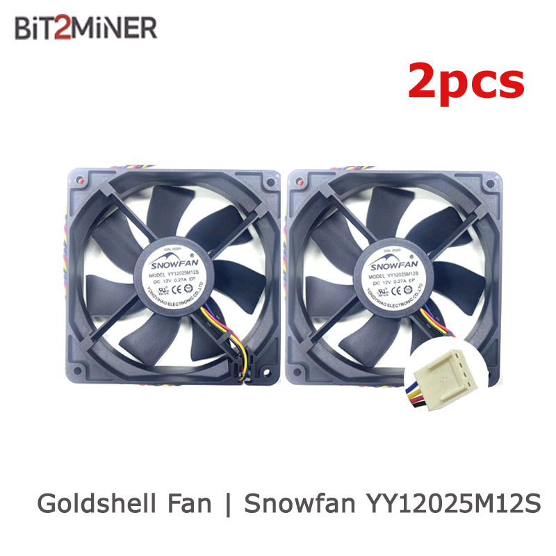 GOLDSHELL FAN YY12025M12S SNOWFAN 2700 RPM 2200 RPM  DC 12V 0.27A BRUSHLESS FAN 4P - BIT2MINER