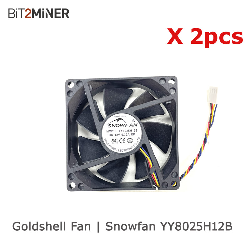 GOLDSHELL FAN YY8025H12B SNOWFAN RPM 4500 BOX I II FAN REPLACEMENT - BIT2MINER