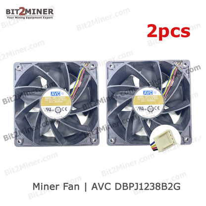 AVC DBPJ1238B2G DC BRUSHLESS AXIAL FAN BALL BEARING 12VDC 3.12A 12038MM (2PCS) - BIT2MINER