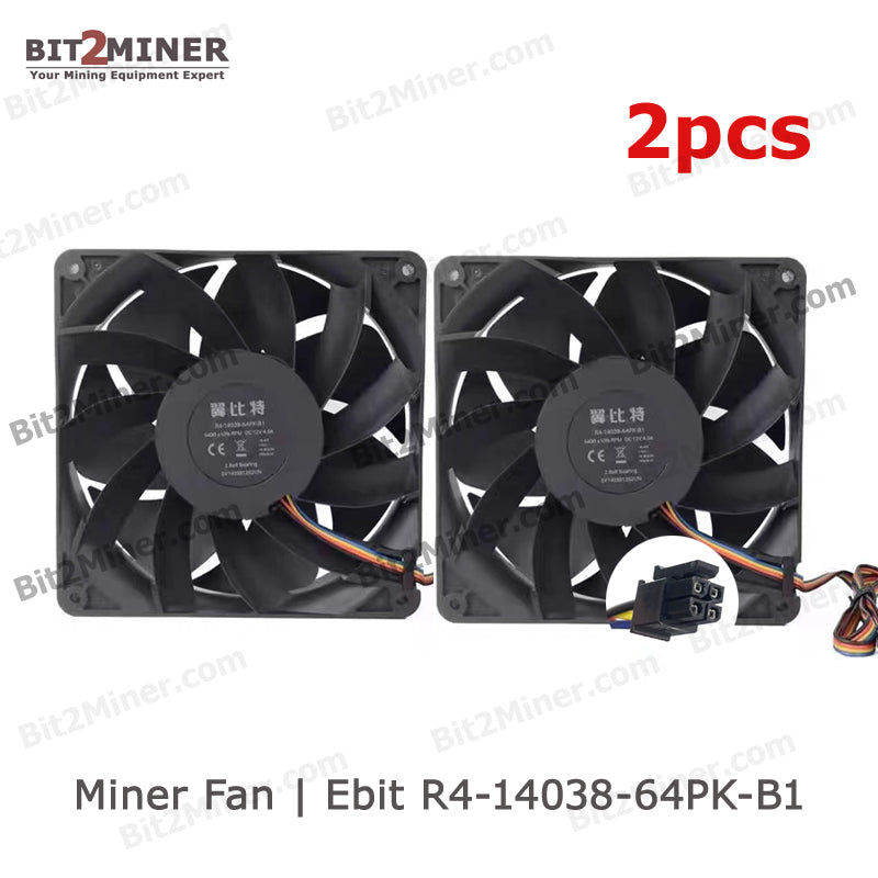 EBANG EBIT FAN E9 E10 FAN R4-14038-64PK-B1 12V (X2pcs) - BIT2MINER