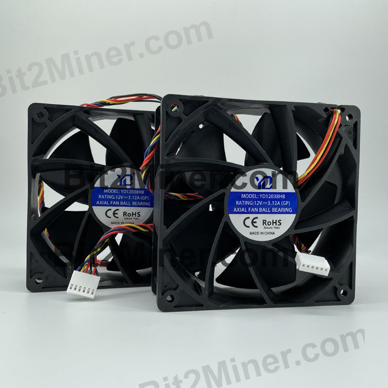 INNOSILICON FAN YD12038HB 12V 3.12A AXIAL FAN BALL BEARING 6PINS - BIT2MINER